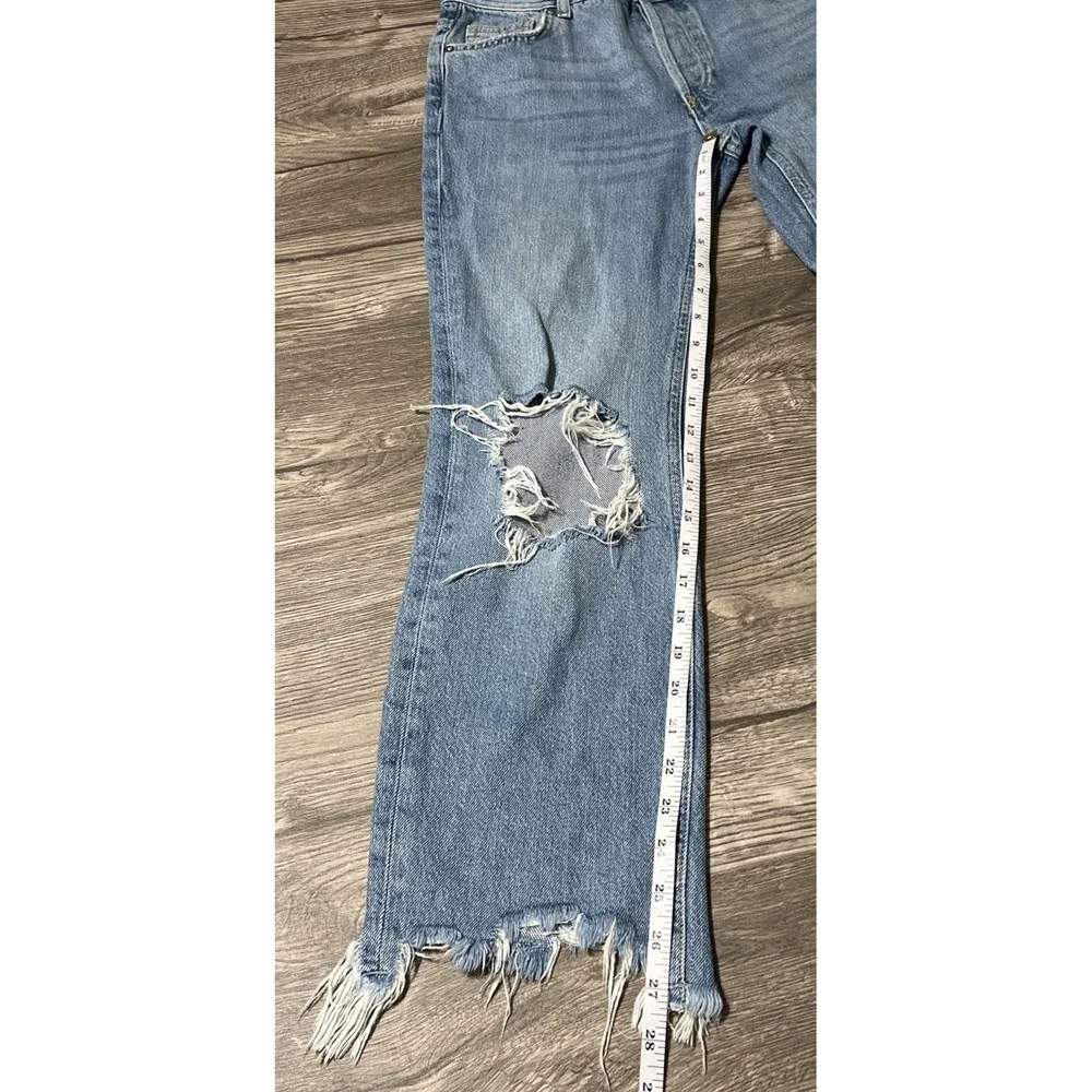 Free People We The Free Maggie Mid Rise Straight Raw Hem Jean SZ 26 (28x28)